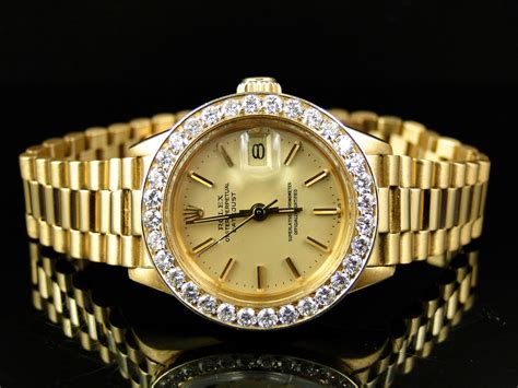 used womens gold rolex watches|rolex 18k gold watch price.